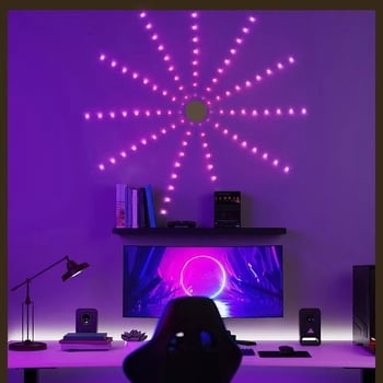 5V RGB LED traka s učinkom vatrometa – glasovno upravljanje, pametno unutarnje ambijentalno osvjetljenje, upravljanje putem aplikacije