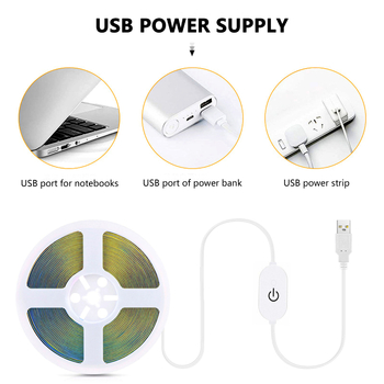 USB dvobojna COB fleksibilna LED traka, DC5V, 8mm, 500 LED/m, bijela + topla CCT, tri boje, neprekidno dimanje, CRI 90