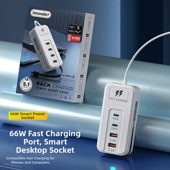 66W multifunkčná USB nabíjačka s viacerými portmi – Tpyec domáca zásuvka a predlžovací kábel pre telefón