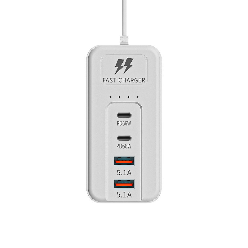 Încărcător USB 66W multifuncțional cu mai multe porturi – Tpyec priză de uz casnică și cablu de prelungire pentru telefon