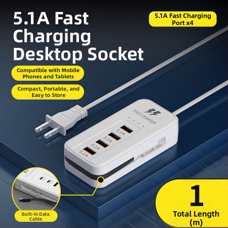 66W multifunkčná USB nabíjačka s viacerými portmi – Tpyec domáca zásuvka a predlžovací kábel pre telefón