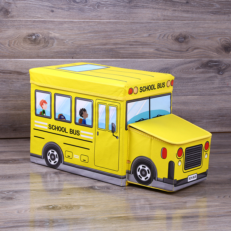Sklopivi taburet za pohranu za djecu, dizajn prednjeg dijela automobila, netkani materijal, dimenzije 55 × 25 × 32 cm, kapacitet 45 L