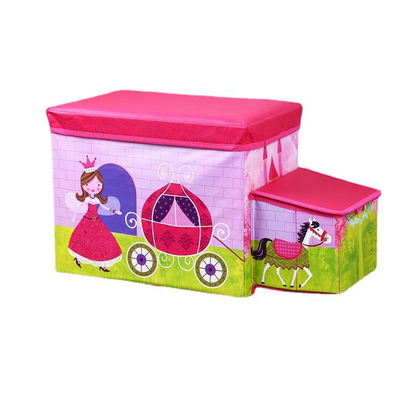 Sklopivi taburet za pohranu za djecu, dizajn prednjeg dijela automobila, netkani materijal, dimenzije 55 × 25 × 32 cm, kapacitet 45 L