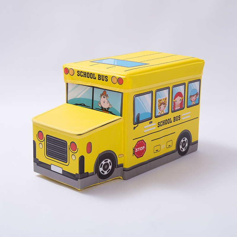 Sklopivi taburet za pohranu za djecu, dizajn prednjeg dijela automobila, netkani materijal, dimenzije 55 × 25 × 32 cm, kapacitet 45 L