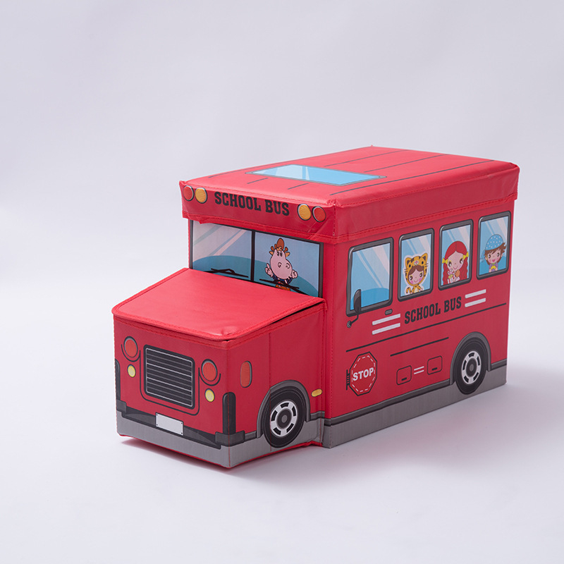 Sklopivi taburet za pohranu za djecu, dizajn prednjeg dijela automobila, netkani materijal, dimenzije 55 × 25 × 32 cm, kapacitet 45 L