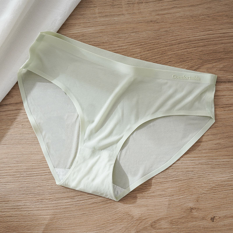 Ženske gaćice Ice Silk, antibakterijske, prozračne, s pamukom u području prepona, bezšivne, srednje visine struka, bikini stil