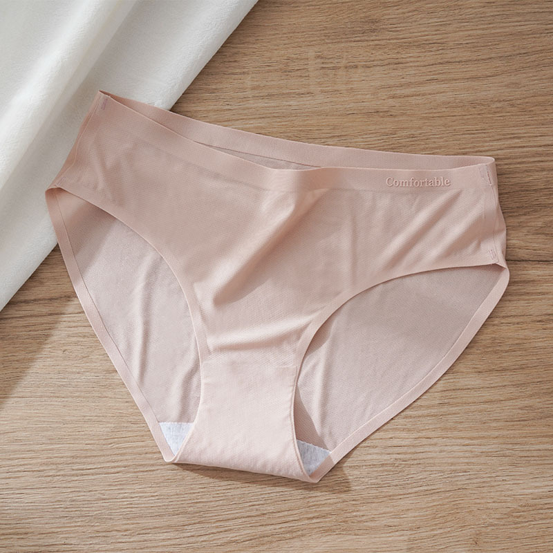 Ženske gaćice Ice Silk, antibakterijske, prozračne, s pamukom u području prepona, bezšivne, srednje visine struka, bikini stil