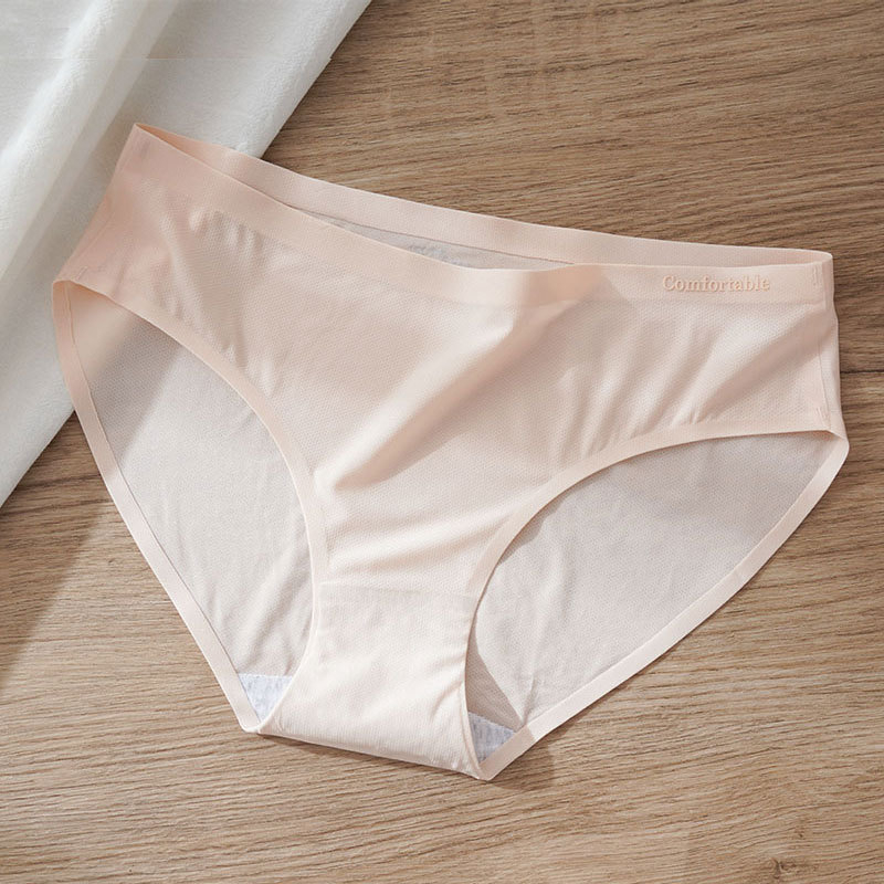 Ženske gaćice Ice Silk, antibakterijske, prozračne, s pamukom u području prepona, bezšivne, srednje visine struka, bikini stil