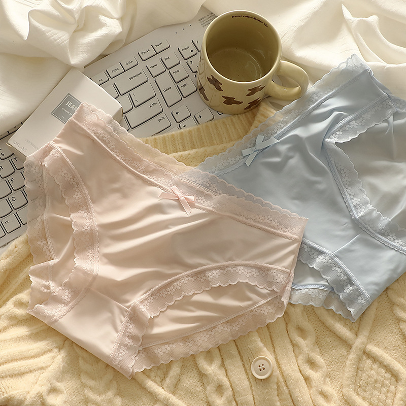 Ženske gaćice od ice silk, srednji pojas, prozračne, ultra tanke, japanskog stila