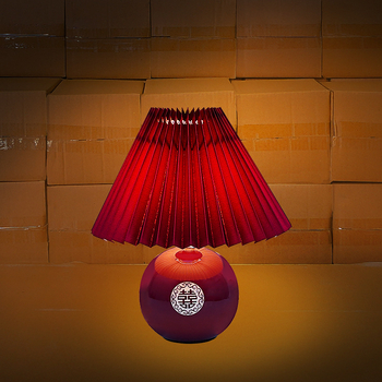 Keramička svadbena noćna lampa za spavaću sobu s crvenim znakom dvostruke sreće