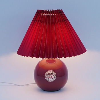 Keramička svadbena noćna lampa za spavaću sobu s crvenim znakom dvostruke sreće