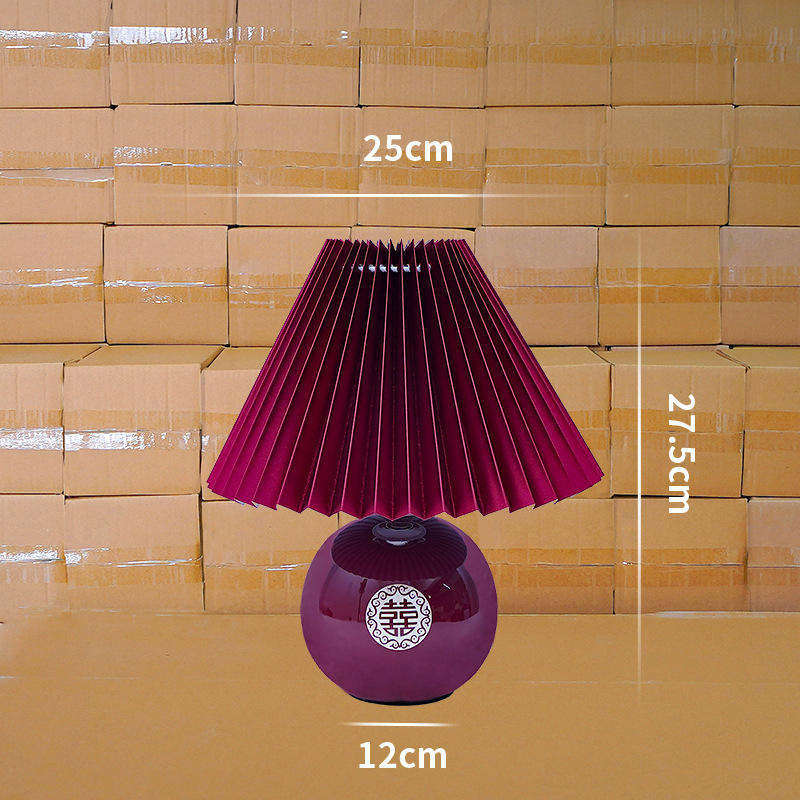 Keramička svadbena noćna lampa za spavaću sobu s crvenim znakom dvostruke sreće