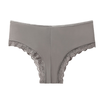 Ženske gaćice od ice silk, bezšivne, niskog struka, s čipkastim rubom