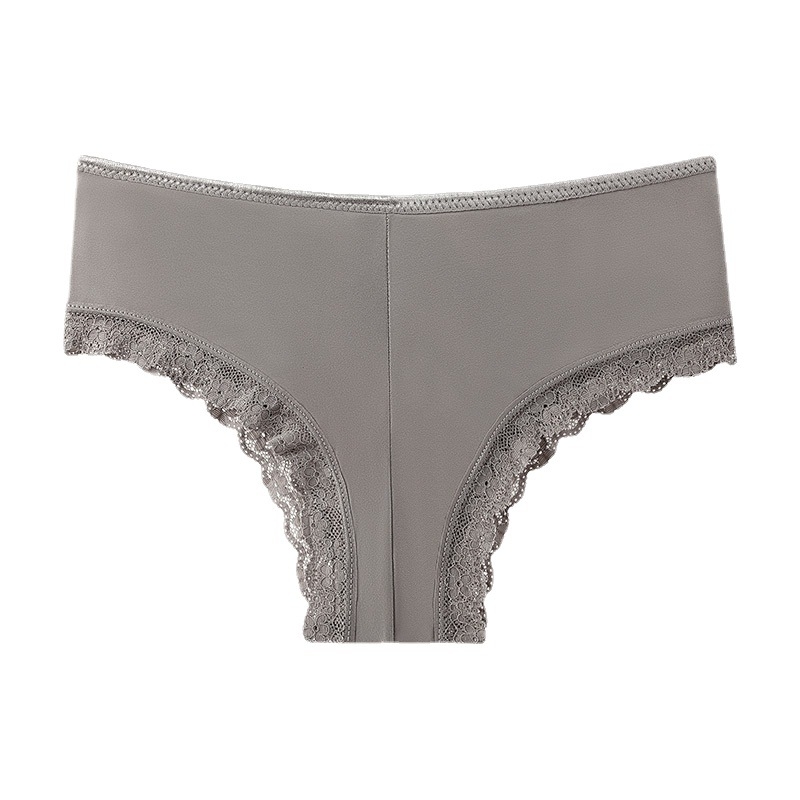 Ženske gaćice od ice silk, bezšivne, niskog struka, s čipkastim rubom