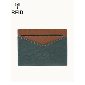 RFID ultratanki držač kartica, prirodna koža, geometrijski uzorak, unisex, vodootporan