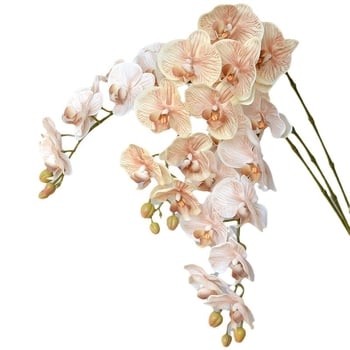 Umjetna orhideja Phalaenopsis za kućnu dekoraciju, s 9 i 7 cvjetova, u stilu wabi-sabi, za fotografiranje i hotelsku dekoraciju