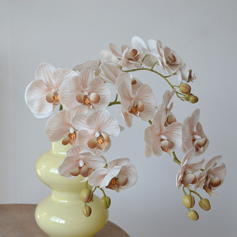 Umjetna orhideja Phalaenopsis za kućnu dekoraciju, s 9 i 7 cvjetova, u stilu wabi-sabi, za fotografiranje i hotelsku dekoraciju