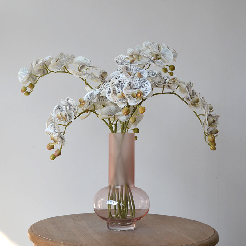 Umjetna orhideja Phalaenopsis za kućnu dekoraciju, s 9 i 7 cvjetova, u stilu wabi-sabi, za fotografiranje i hotelsku dekoraciju