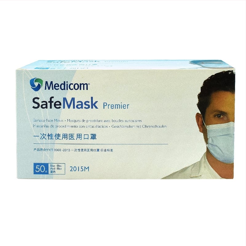 Medicom lekárska maska, jednorazová, netkaná textília, trojvrstvová ochranná maska pre medicínske použitie