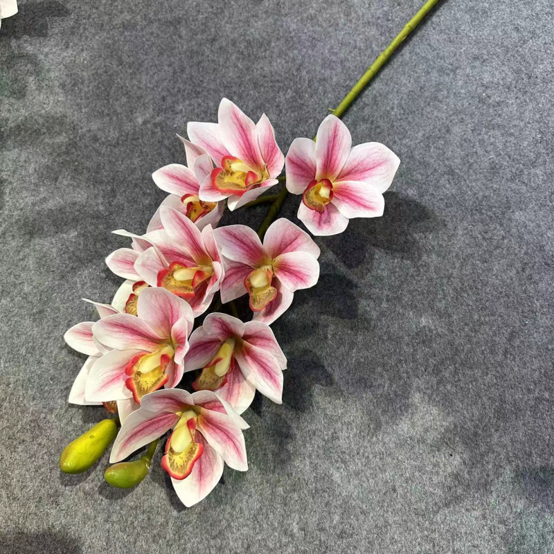 3D ispisano umjetno cvijeće Cymbidium orhideja i magnolija za svadbene dekoracije, visoka kvaliteta, veleprodaja
