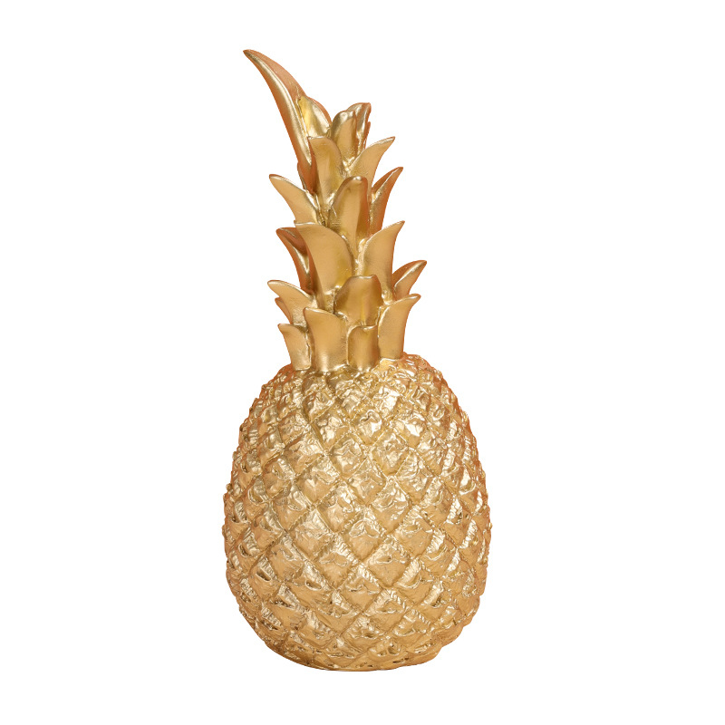 Zlatni ananas u nordijskom INS stilu, trodimenzionalna dekoracija od smole za dom
