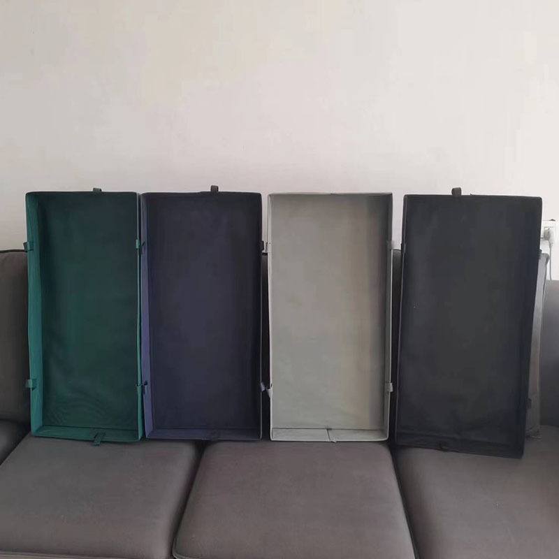 Textilna kutija za skladištenje, pravokutnog oblika, s niskim mrežastim dizajnom, pogodna za ispod kauča, ispod studentskog kreveta i iznad garderobe