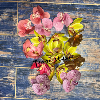 3D ispisano umjetno cvijeće: glave Phalaenopsis orhideje i magnolije za svadbene pakiranje darova