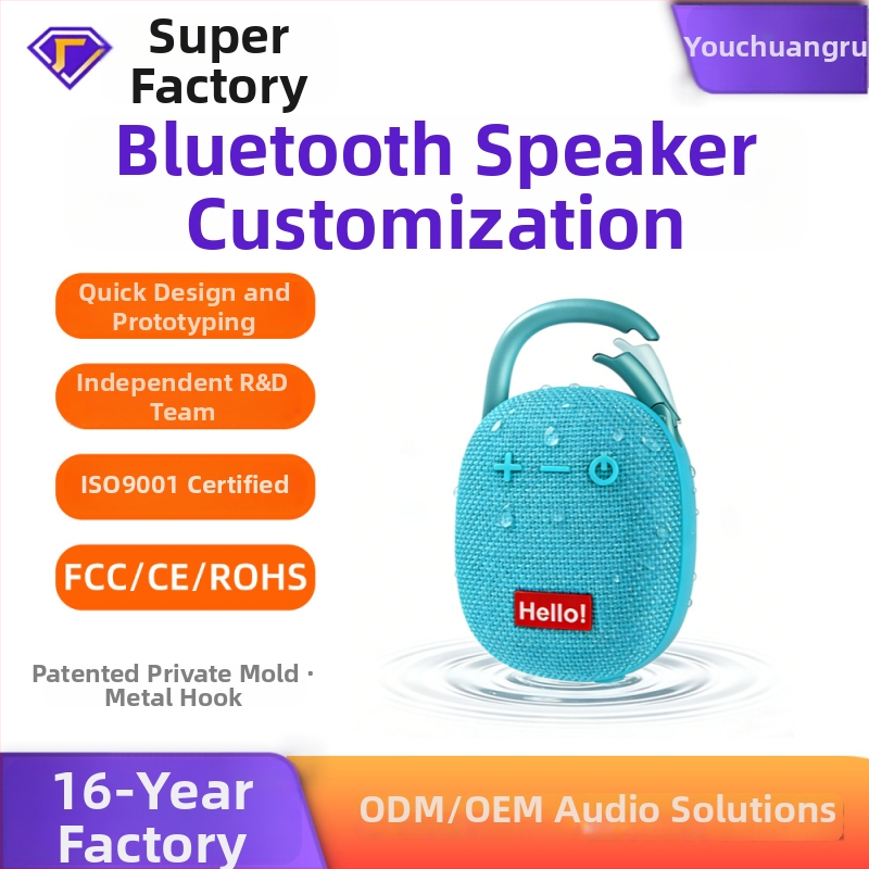 Nepremokavný Bluetooth reproduktor s TF kartou, kompaktný prenosný vonkajší reproduktor s karabínkou na zavesenie
