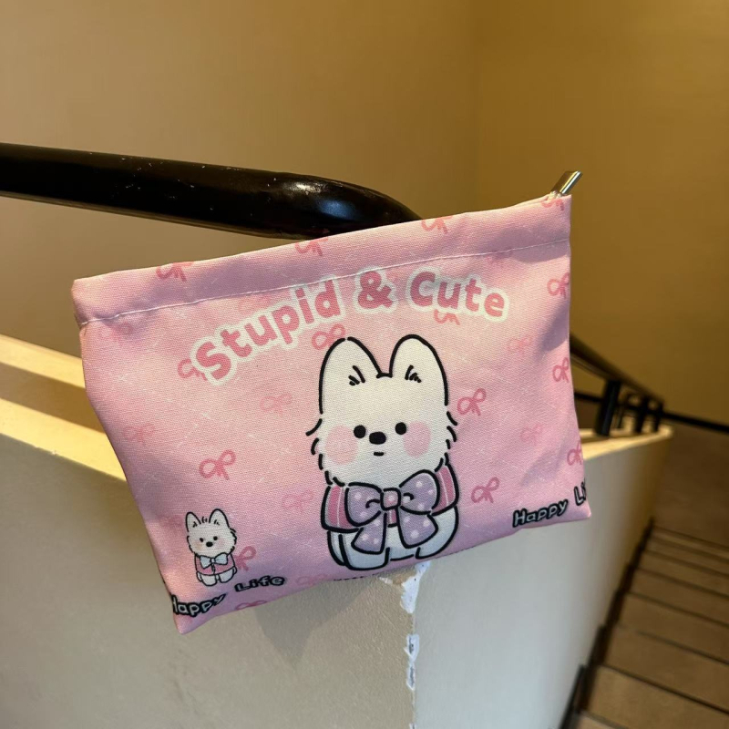 Ružičasta West Highland clutch torbica, velika kapaciteta, prijenosna kozmetička torbica, Chanel inspiriran stil, novčanik za kovanice