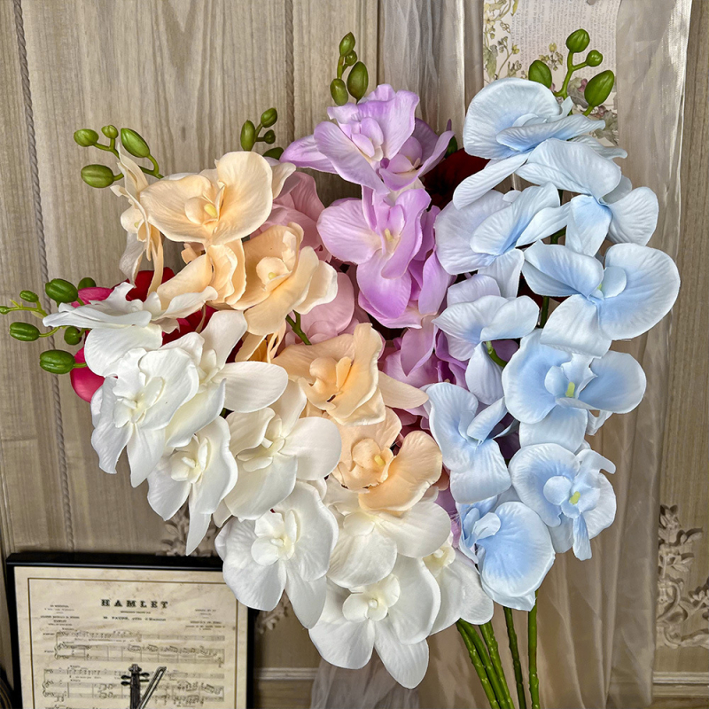 Phalaenopsis s 9 cvjetovima, svilenkasta biljka za vjenčanje i kućnu dekoraciju