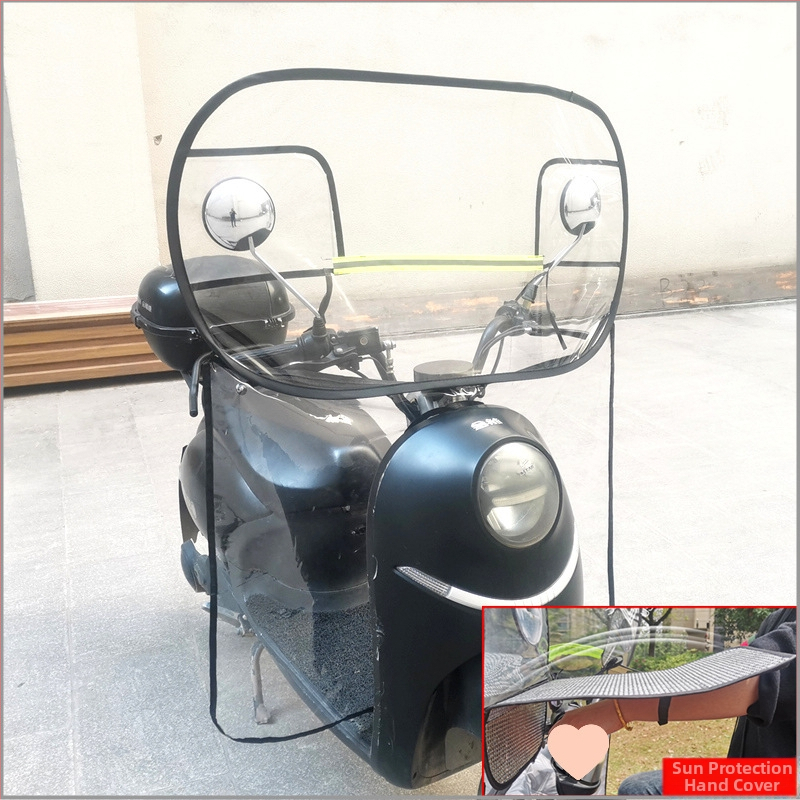 PVC prednji štitnik za električna vozila i motocikle, prozirni kišni štitnik, ljetna zaštita od sunca, univerzalno za sva godišnja doba