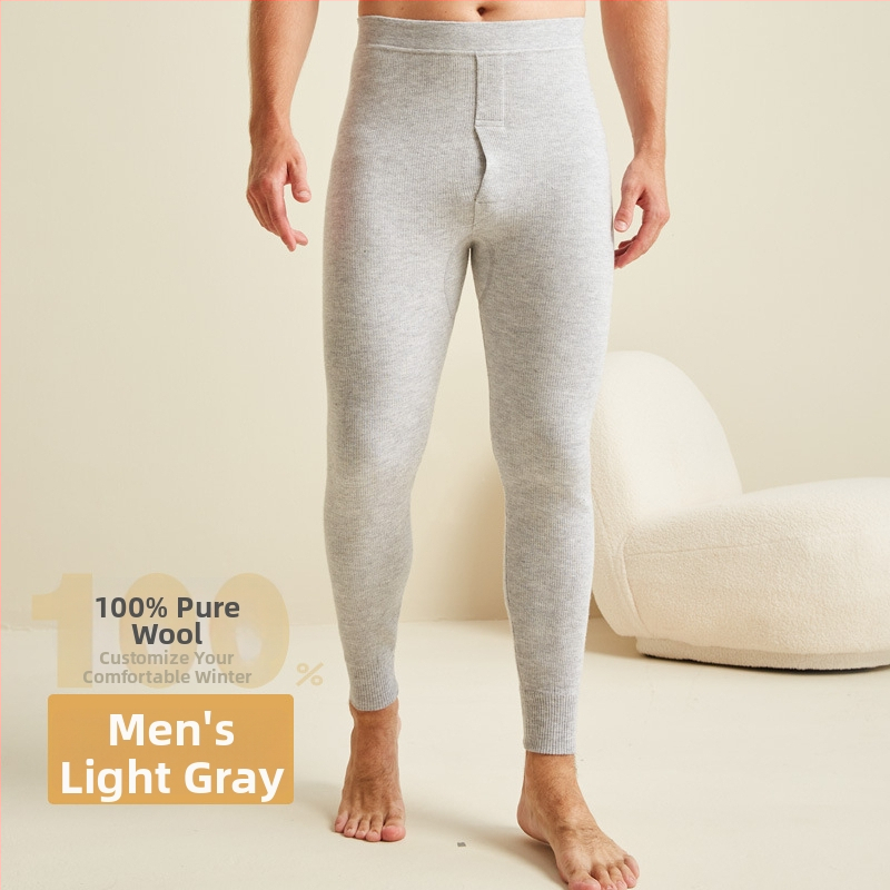 Unisex nohavice z vlnen na jeseň-zimu, teplé, káro vzor, vysoký pás, úzky strih