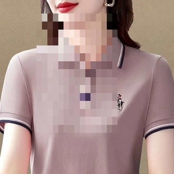 Γυναικείο polo μπλουζάκι σε καλοκαιρινό κορεατικό στυλ, κοντό μανίκι, μέγεθος PLUS, καθημερινό αθλητικό τοπ