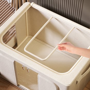 Tianshan kutija za skladištenje od pamuka i lana za garderobu, velik kapacitet, prašno-zaštitni organizator za odjeću i pokrivače, dimenzije 50×40×33 cm, 20–30 l
