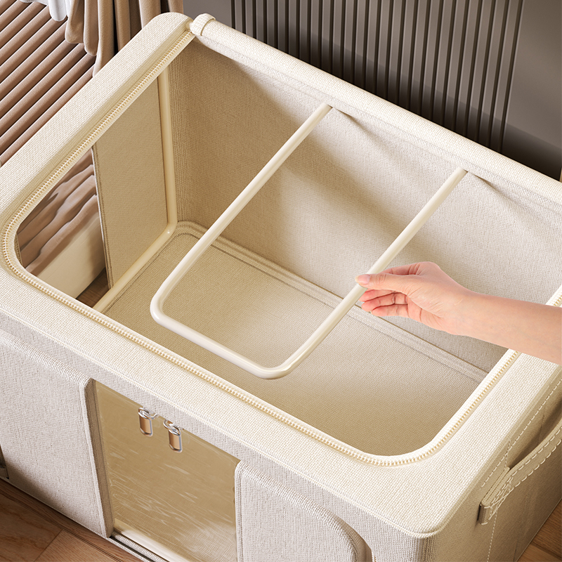 Tianshan kutija za skladištenje od pamuka i lana za garderobu, velik kapacitet, prašno-zaštitni organizator za odjeću i pokrivače, dimenzije 50×40×33 cm, 20–30 l