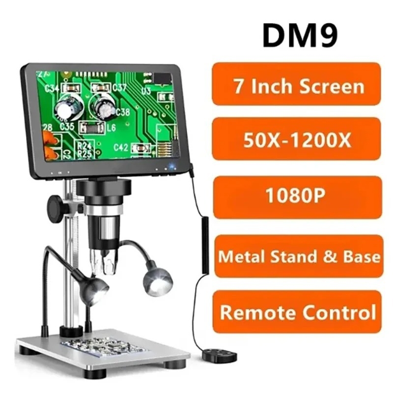 DM9 7-inčni HD digitalni elektronički mikroskop, PC-kompatibilan za mjerenja digitalne mikroskopije