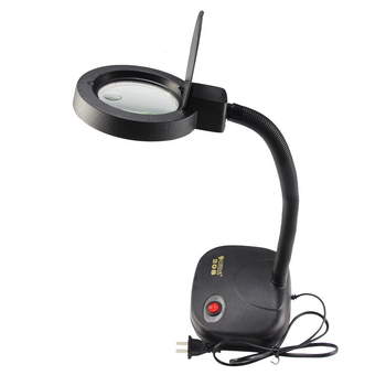 Gaudi LED stolna lampa s integriranom lupom, kompaktna stolna rasvjeta za elektroničke popravke, višerazinsko podešavanje osvjetljenja