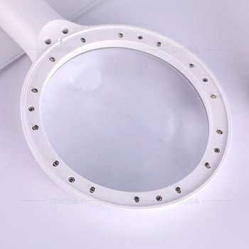Chuda ručna lupa, promjera 120 mm, za čitanje novina, 14 LED svjetala, ergonomska drška