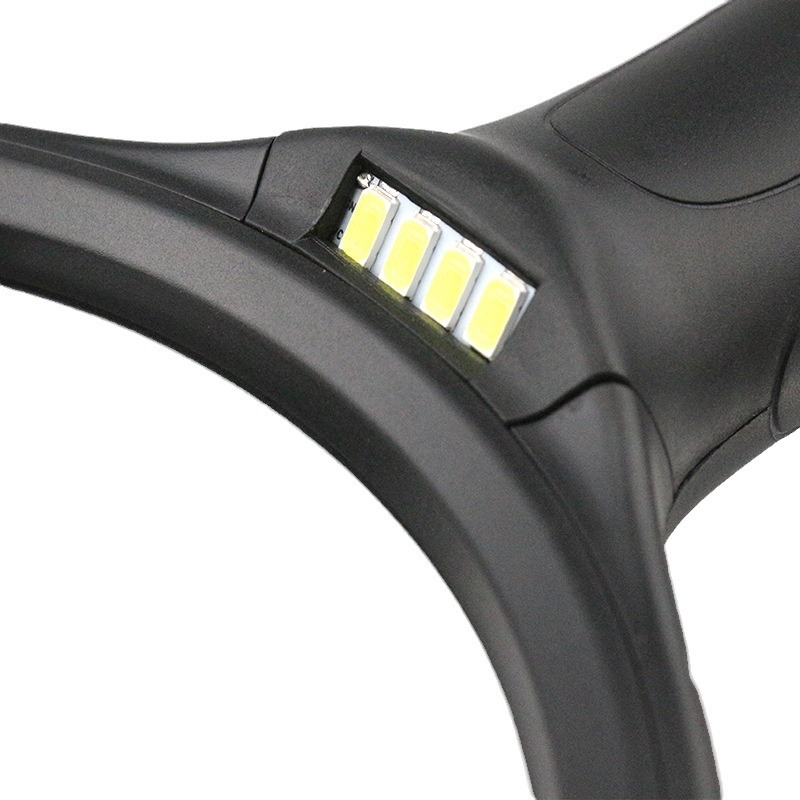 Chuda ručna lupa promjera 145 mm, 4 LED, za čitanje starijih, 10× povećanje, sustav dviju leća
