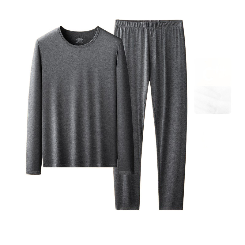 Derong dvostrani termalni set za muškarce, bazni sloj, s okruglim vratom, tanak fleece, samozagrijavajući, gornji i donji dio