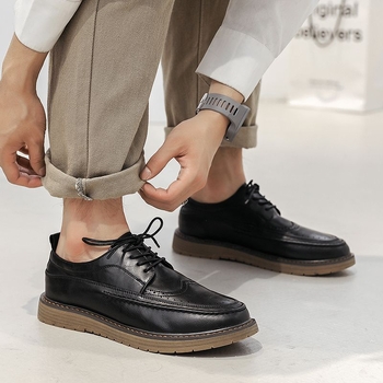 Muške kožne brogue cipele za formalni stil s unutarnjom podstavom za povećanje visine, za vjenčanje