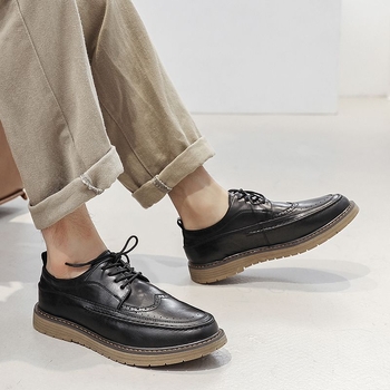 Muške kožne brogue cipele za formalni stil s unutarnjom podstavom za povećanje visine, za vjenčanje