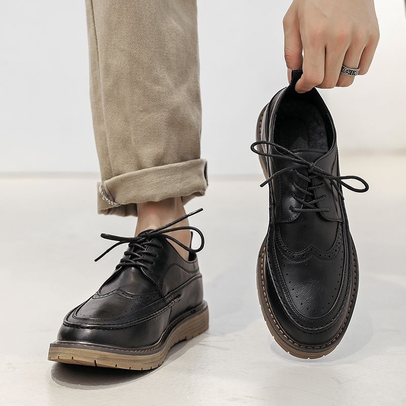 Muške kožne brogue cipele za formalni stil s unutarnjom podstavom za povećanje visine, za vjenčanje