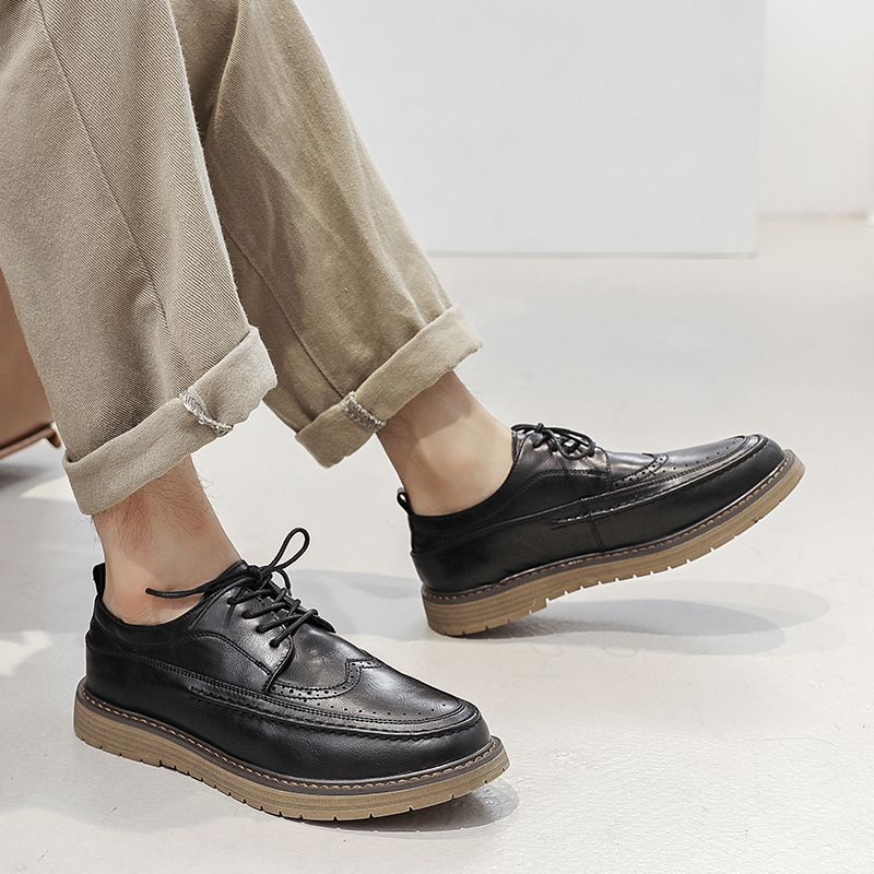Muške kožne brogue cipele za formalni stil s unutarnjom podstavom za povećanje visine, za vjenčanje