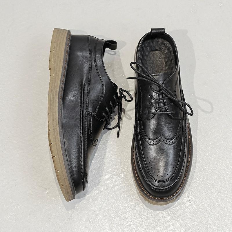 Muške kožne brogue cipele za formalni stil s unutarnjom podstavom za povećanje visine, za vjenčanje