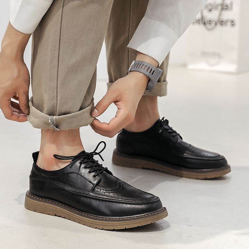 Muške kožne brogue cipele za formalni stil s unutarnjom podstavom za povećanje visine, za vjenčanje