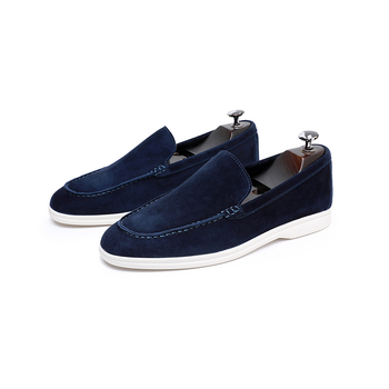 Ανδρικά δερμάτινα loafers σε βρετανικό στυλ, χειροποίητα, slip-on, καθημερινά παπούτσια με επίπεδη σόλα