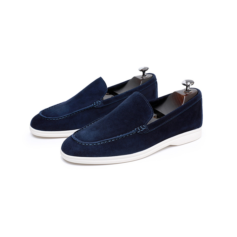 Ανδρικά δερμάτινα loafers σε βρετανικό στυλ, χειροποίητα, slip-on, καθημερινά παπούτσια με επίπεδη σόλα
