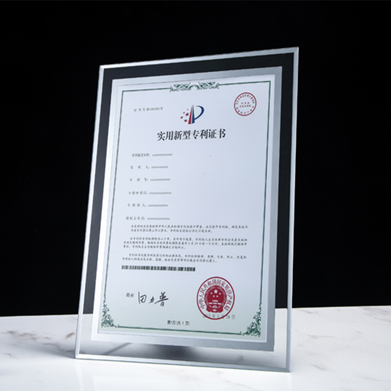 Kristalno staklena medalja nagrade s pozlaćenom pločom — prilagodljivi čestit certifikat i kreativni dizajn