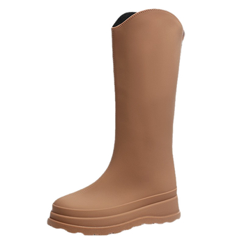 Női vízálló esőcsizma magas szárú, PVC felső rész, csúszásmentes talp, egyszínű, alacsony sarok 1-3 cm